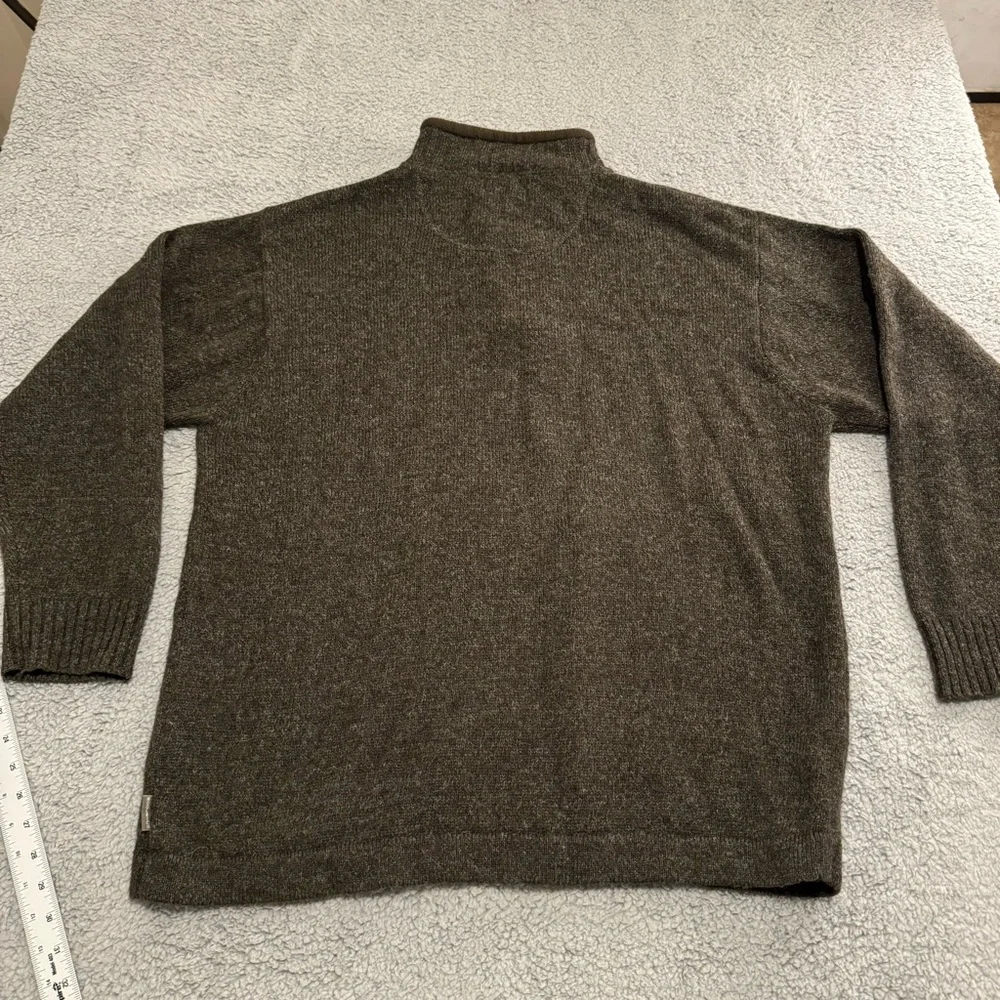 Woolrich Wool Sweater Mens Xl Dark Loden Heather Gray 1/4 Zip Pullover Laine - Picture 11 of 12